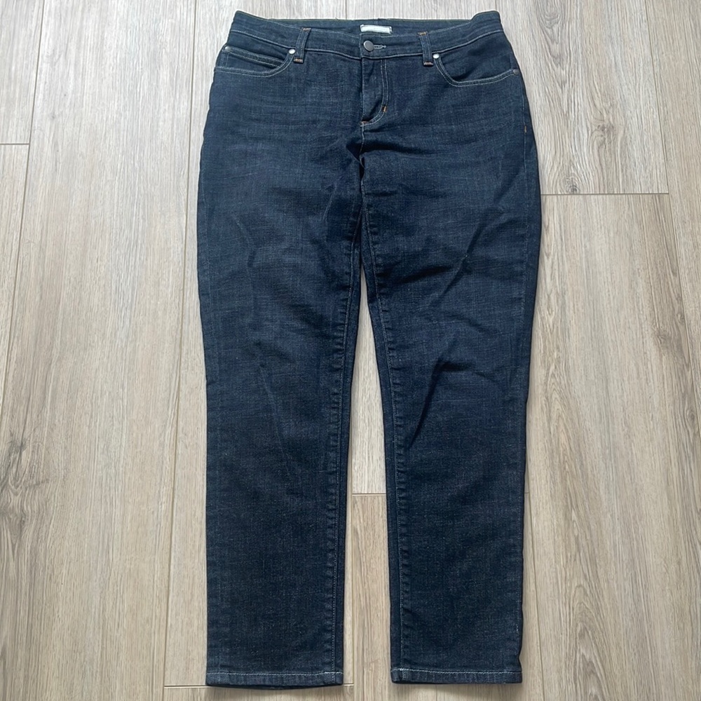 Eileen Fisher Black Organic Cotton Straight Leg High Rise Jeans Size 30 READ